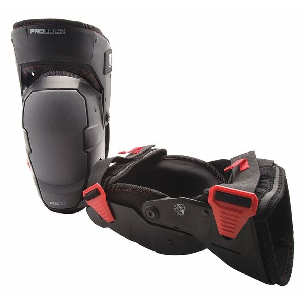 Impact-Absorbing Gel Knee Pads, With Thigh Stabilization, Adjustable, Black, 1 Pair