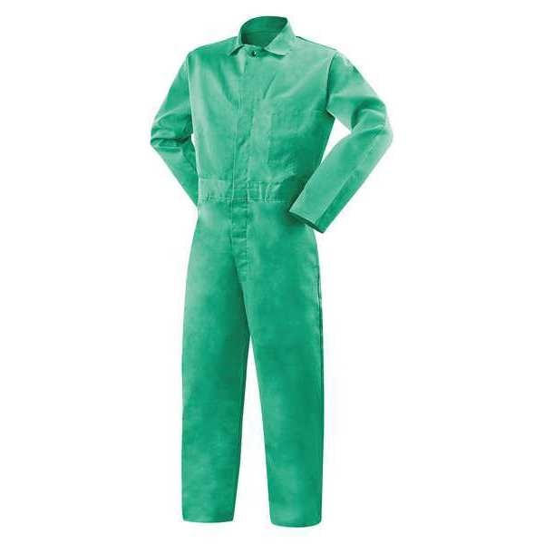 Cotton Coveralls, Flame Resist, Green, 5XL