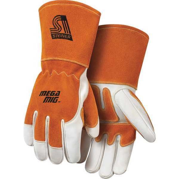 MIG Welding Gloves, Cowhide Palm, M, PR