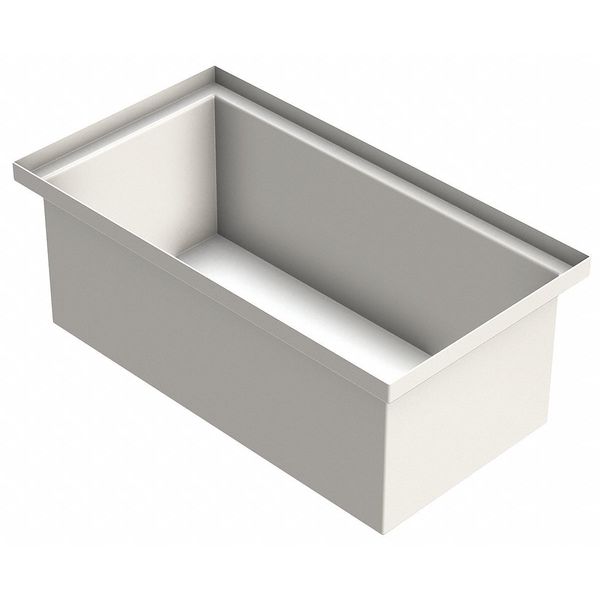 ProChemÂ® Storage Tank, Open Top, Rectangular, Nat LDPE, 86 Gal