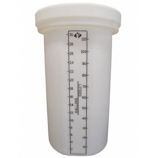 ProChemÂ® Process Chemical Tank, Solid Top, Nat, LDPE, 30 Gal