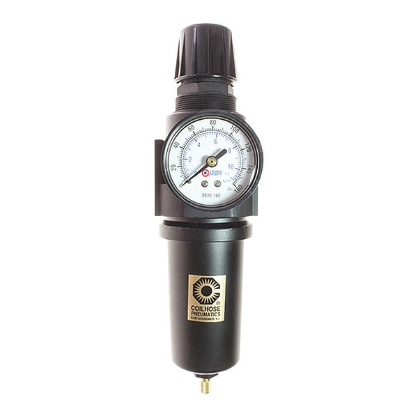 F/R Duo W/Gage Metal Bowl 0-200PSI 1/2