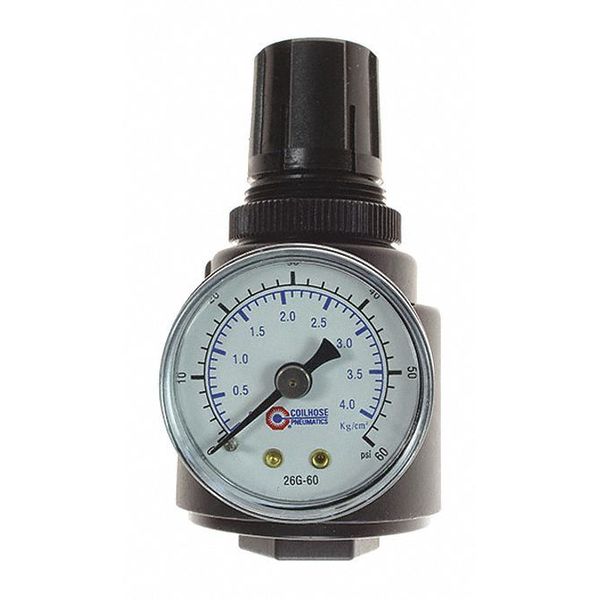 Regulator W/Gage Panel Mount 0-60PSI 1/4