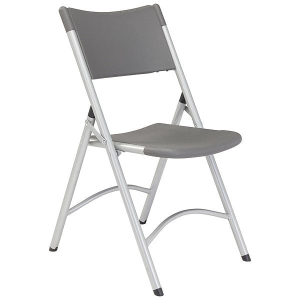 Folding Chair, Plastic, Charcoal, PK4