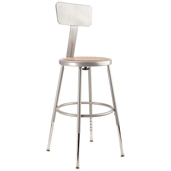 Round Stool with Backrest, Height 19