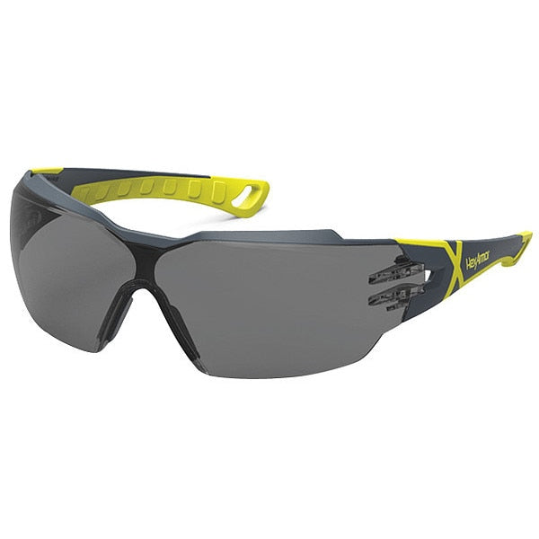 Safety Glasses, Wraparound Gray Polycarbonate Lens, Anti-Fog, Scratch-Resistant