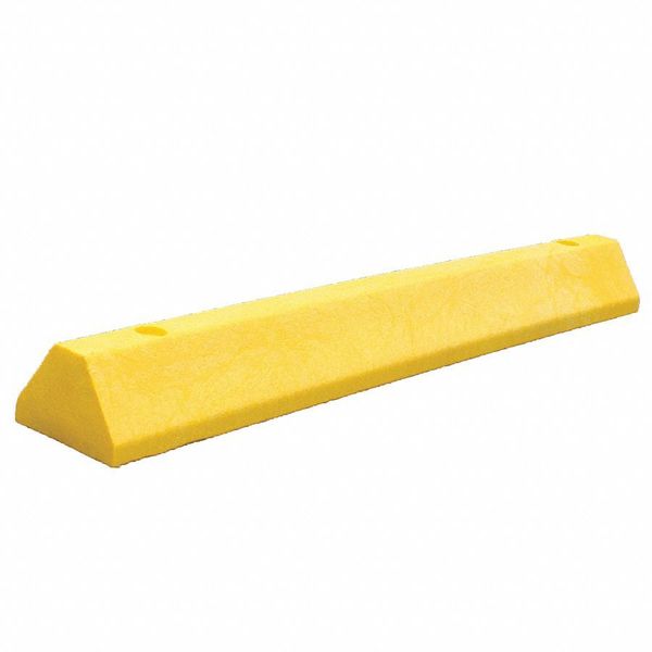 Parking Block, Deluxe, 4 ft., Yellow, Spikes