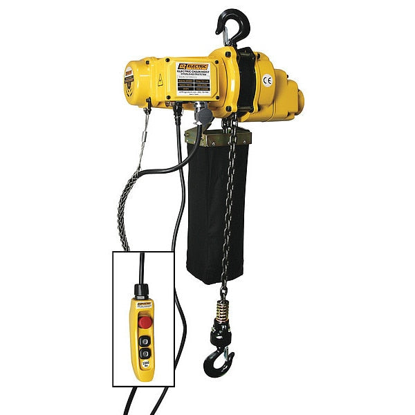 Chain Hoist, Electric, 1000lb., 110V, 20ft., 1000 lb., 20 ft