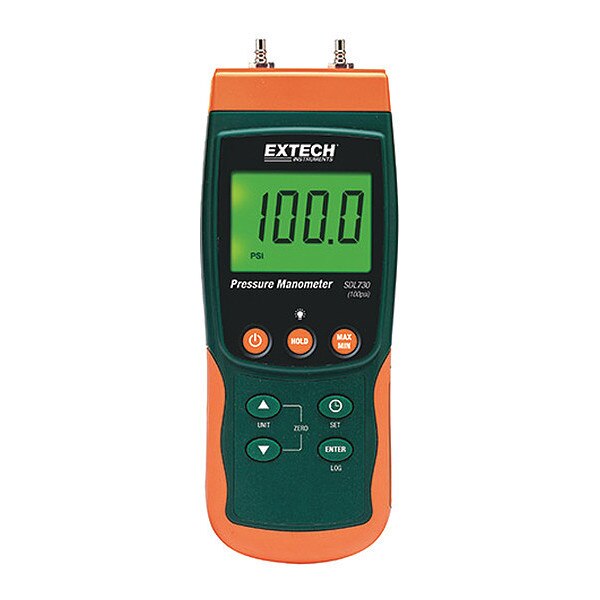 Pressure Manometer/Datalogger, 100psi