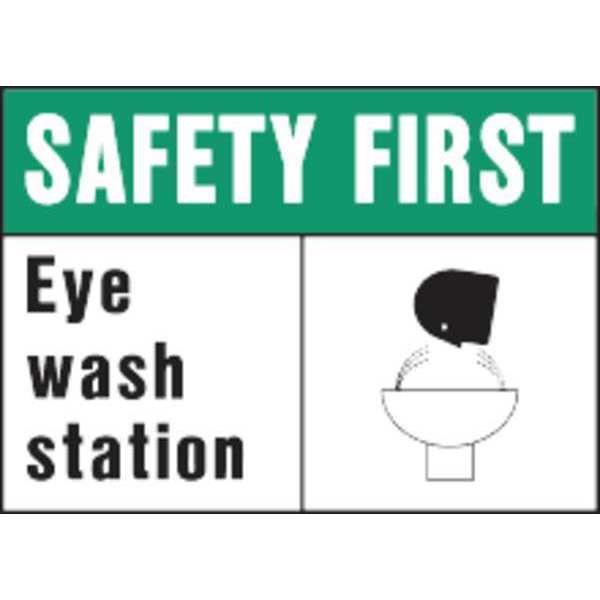 Sign, Safety First Eye Wash Station, PK5