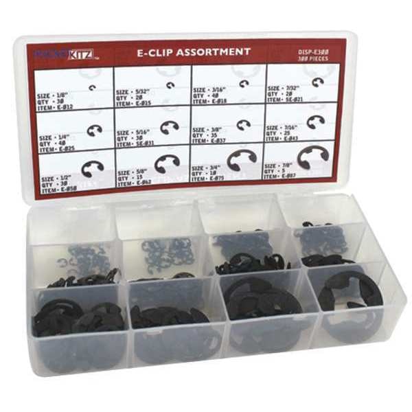 External Retaining Ring Assortment, Carbon Steel, Phosphate Finish