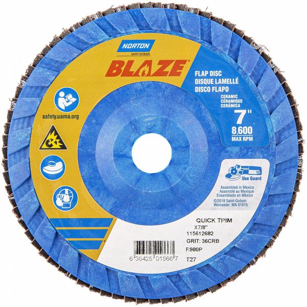 Flap Disc, Ceramic, Type 27, 7