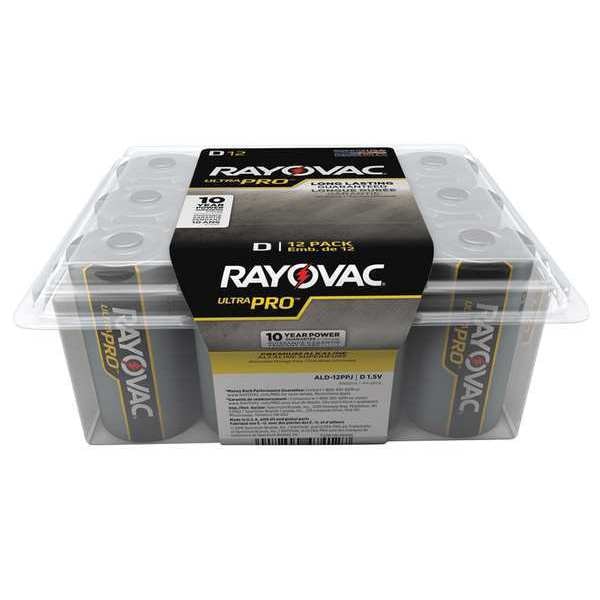 UltraPro D Alkaline Battery, 1.5V DC, 12 Pack