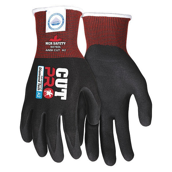 Cut Resistant Coated Gloves, A2 Cut Level, Nitrile, S, 1 PR