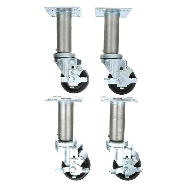 Caster Kit Med Dty 3-1/2