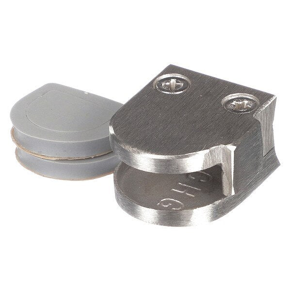 Stainless Steel Left-Hand Bottom Glass Clamp with Gaskets for 1/4