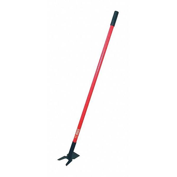 Weeding Hoe, Two Prong, Long Fiberglass Handle