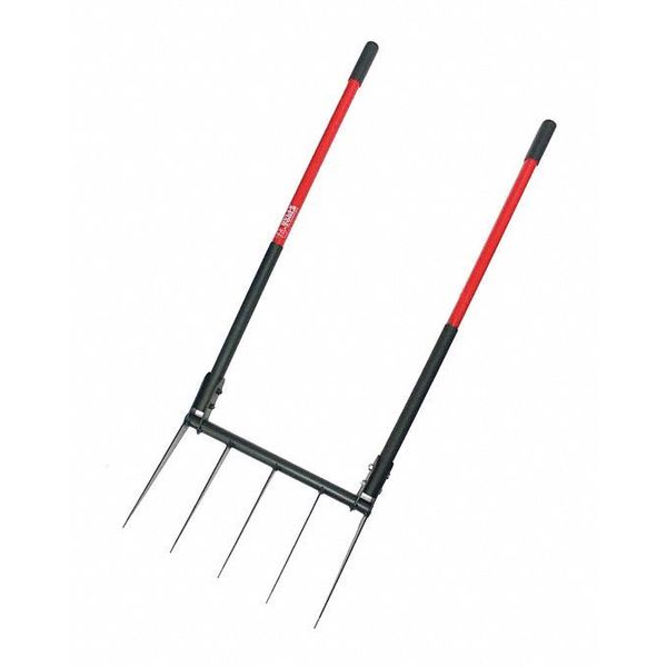 Broadfork, 10 ga. Steel, Fiberglass handle, 56 x 20 x 5.25 in.