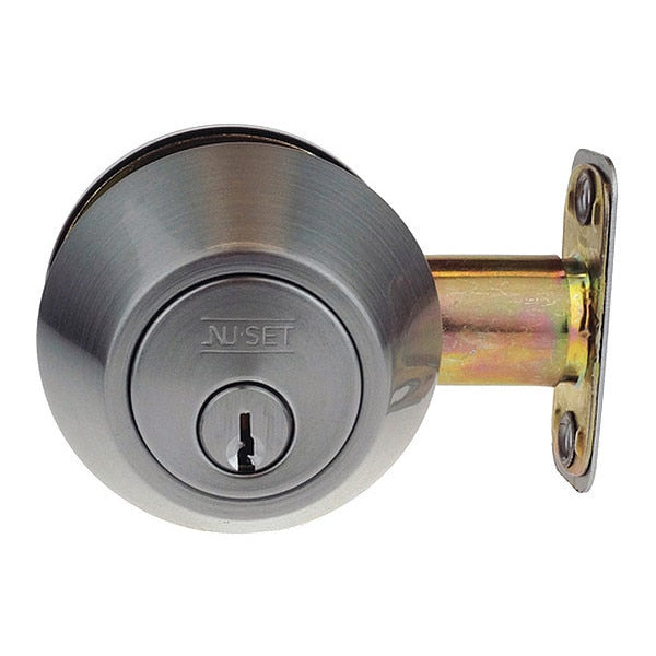 Single Cyl. Deadbolt, Stn Stnls Steel