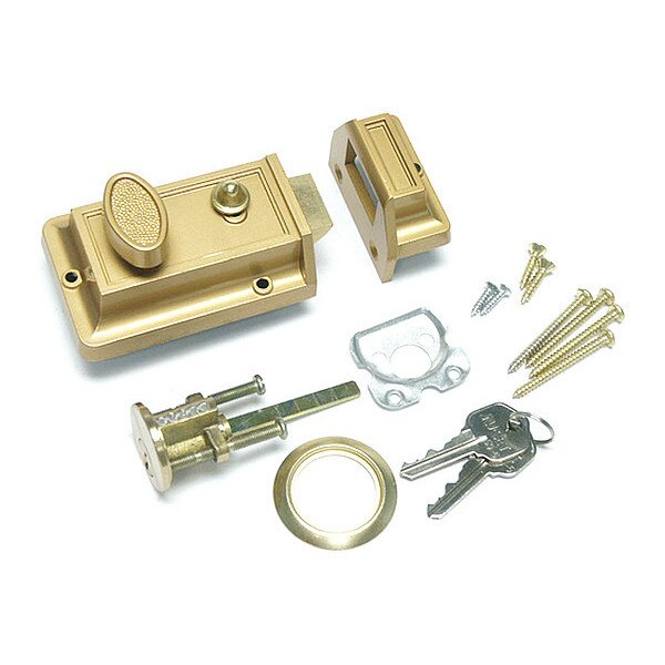 Night Latch, Holdback Button, Bronze