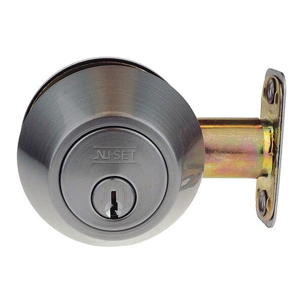 Grd 2 Sngl Cyl Deadbolt, Stn Stnls Stl