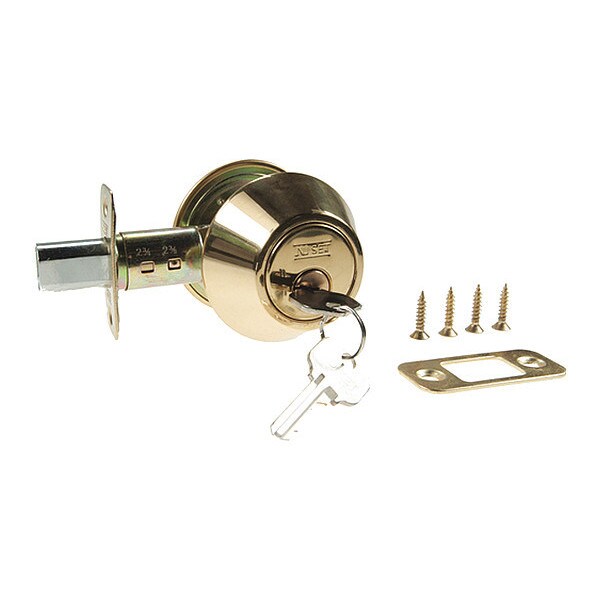 Dbl Cylinder Deadbolt, brass