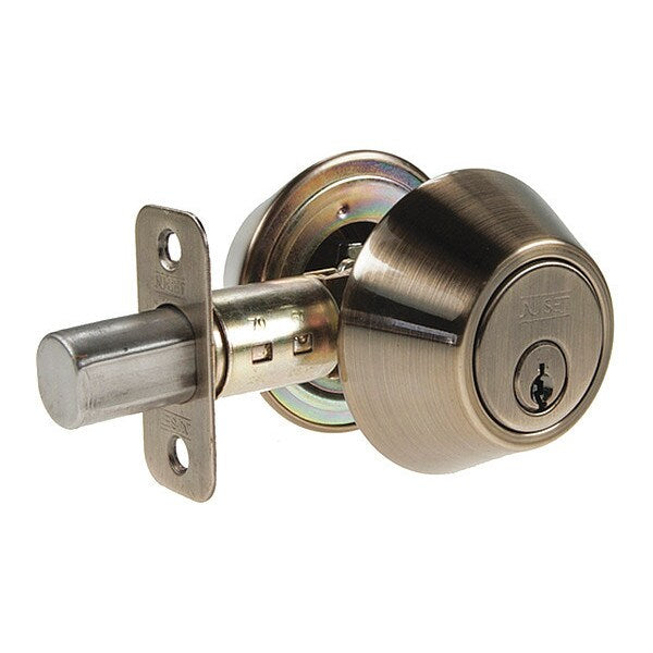Dbl Cyl Deadbolt, Antique Brass
