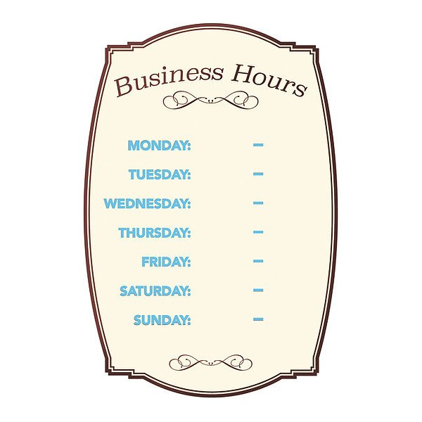 Sign, Boutique, Business Hours, 8x12