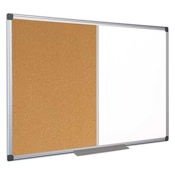 Bulletin/Whiteboard Combination 4 ft.x6ft., Aluminum Frame