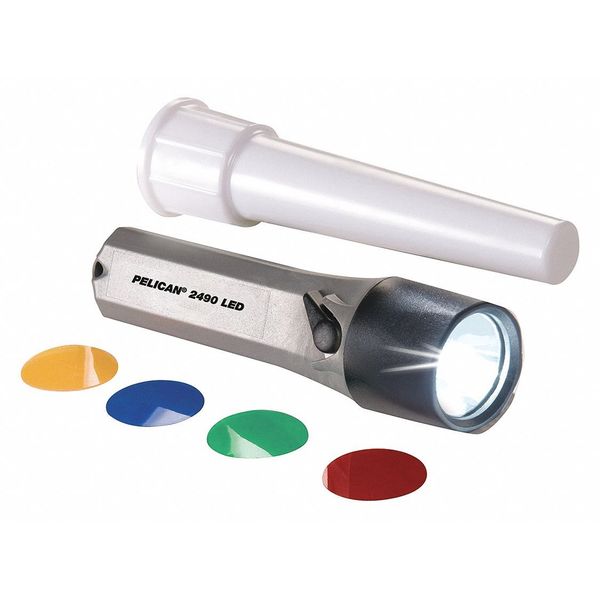 LED Flashlight with 4 Color Wand, Gray