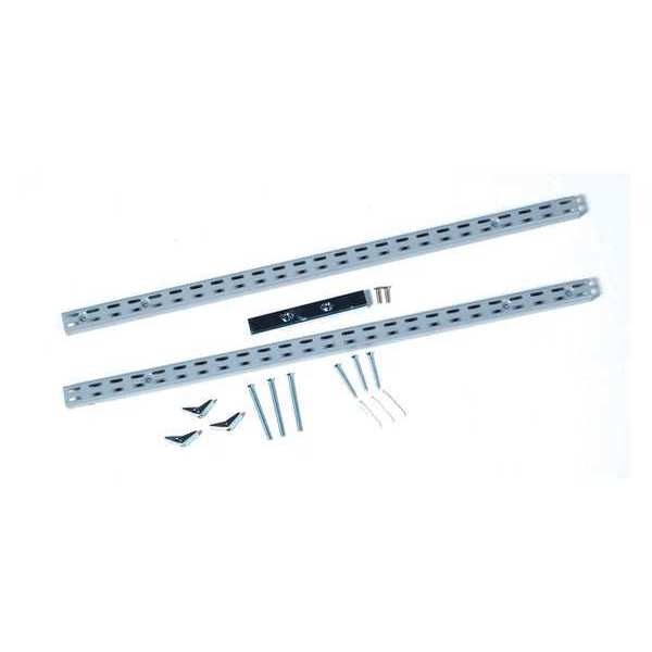 (2) 31-1/2 In. L Gray Epoxy Coated Steel Vertical Hang Rails Connector and Mounting Hardware