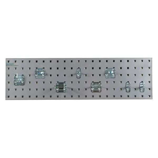 Silver Garden Storage Kit with (1) 31.5 In. x 9 In. 18-Gauge Steel Square Hole Pegboard 8 pc. LocHook Assortment