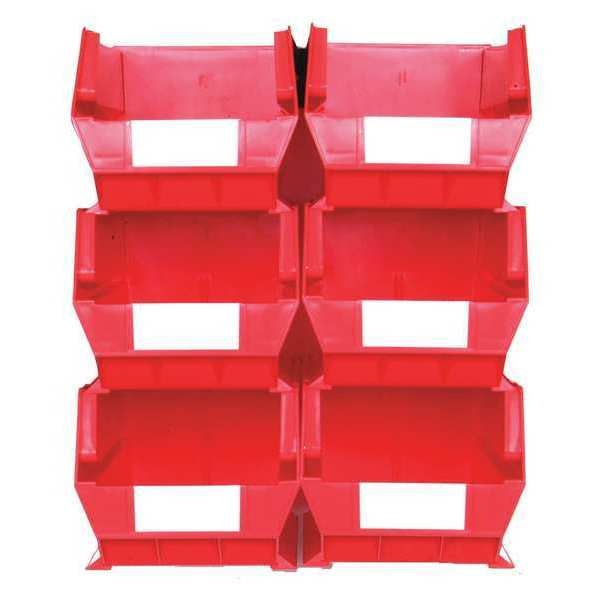 Polypropylene Polypropylene Bin Kit, 7 in. H x 8.25 in. W, Red