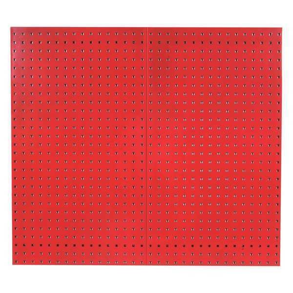 (2) 24 In. W x 42-1/2 In. H Red Epoxy 18-Gauge Steel Square Hole Pegboards Mounting Hardware