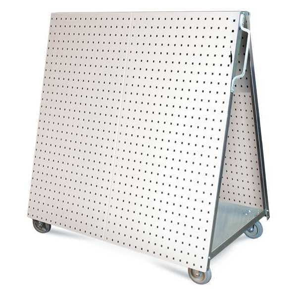 48 In. L x 46 In. H x 26-5/8 In. W Aluminum Frame Tool Cart with Tray and White LocBoard