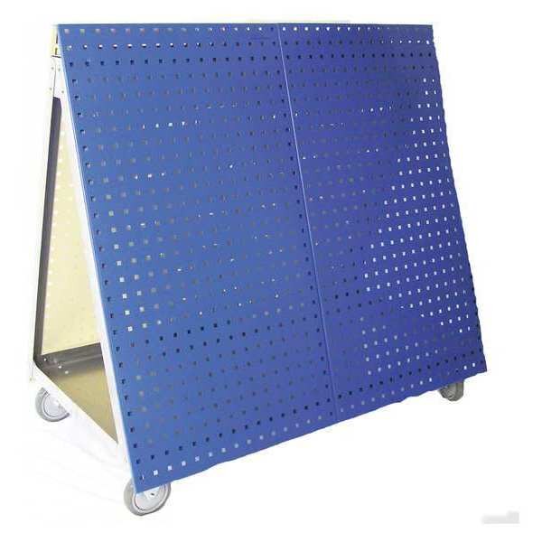 48 In. L x 46 In. H x 26-5/8 In. W Aluminum Frame Tool Cart with Tray and Blue LocBoard