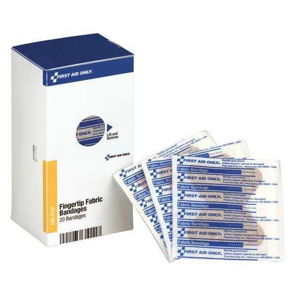 First Aid Kit Refill, Fabric Fingertip Bandages, 20 Per Box
