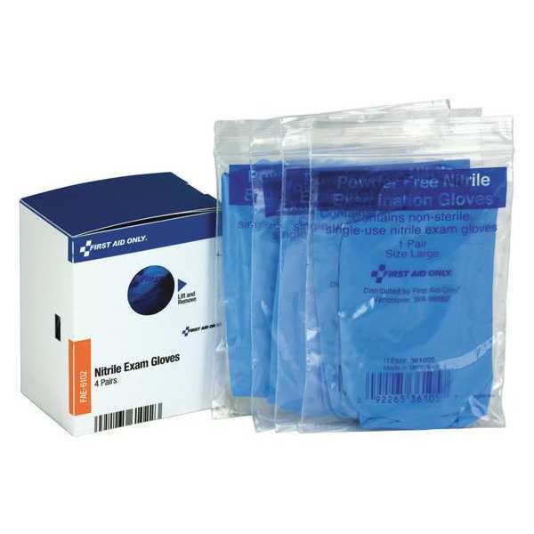 First Aid Kit Refill, Nitrile Exam Gloves, 4 Pairs Per Box