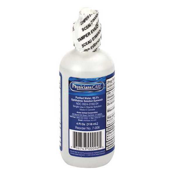 First Aid Kit Refill, Eye Wash, 4 Oz Bottle