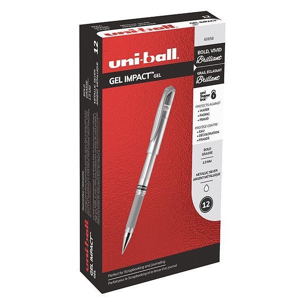 Silver Gel Pen, PK12