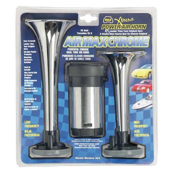 Trumpets, 2, Air Max, Chrome, 24V Compressor