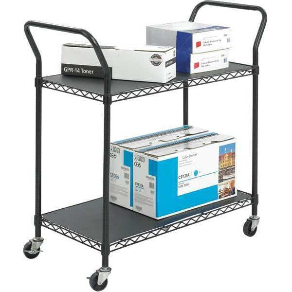 Wire Utility Cart with 2 Shelves, Rated