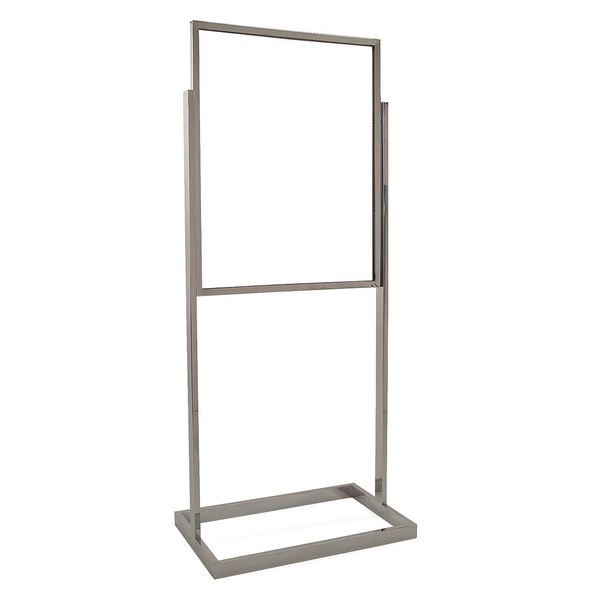 Rect Tubing Sign Holder, Chrome, 22