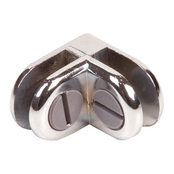 2-Way Glass Connector, Chrome, 200PK