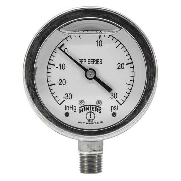 Filled Ss/Ss Gauge2.5 1/4 Lm 30-0-30 psi