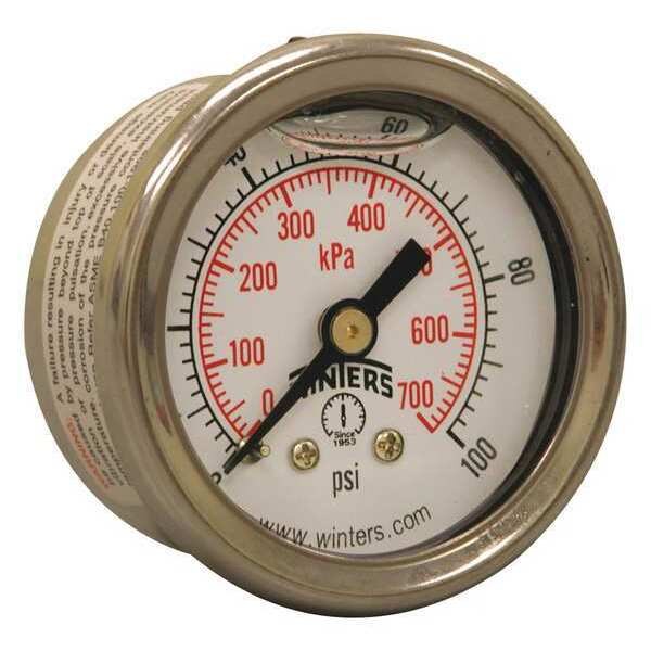 Qual. Ss/Br Gauge 1.5 1/8 Cb 100 psi/Kpa