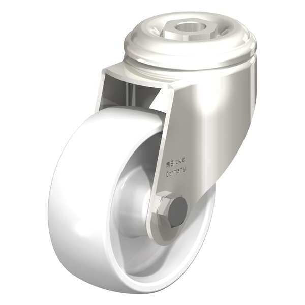 SS, Kingpin Swivel Caster, Wht Nyln, 3-1/8