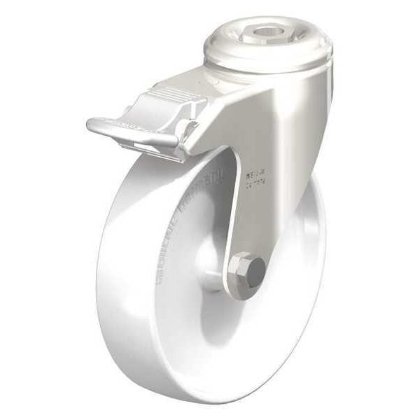 SS, Kingpin Swivel Caster, Wht Nyln, 5