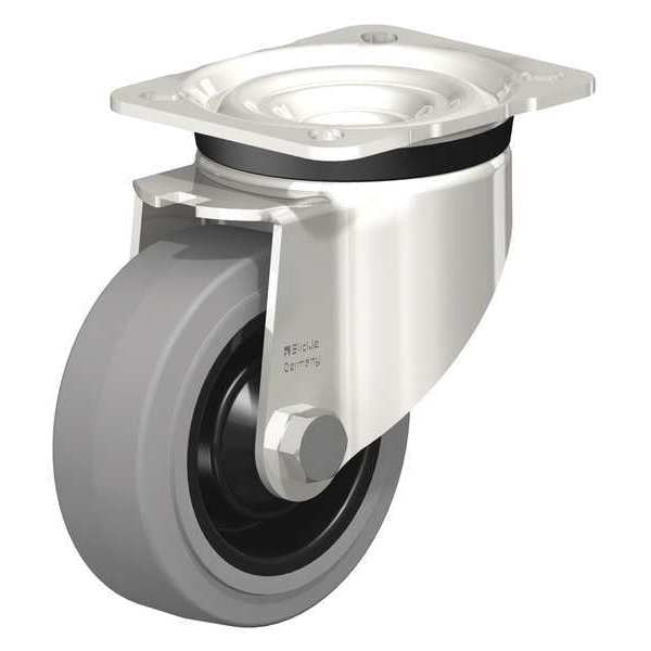 Swvl Plate Caster, Solid Rubr, 4