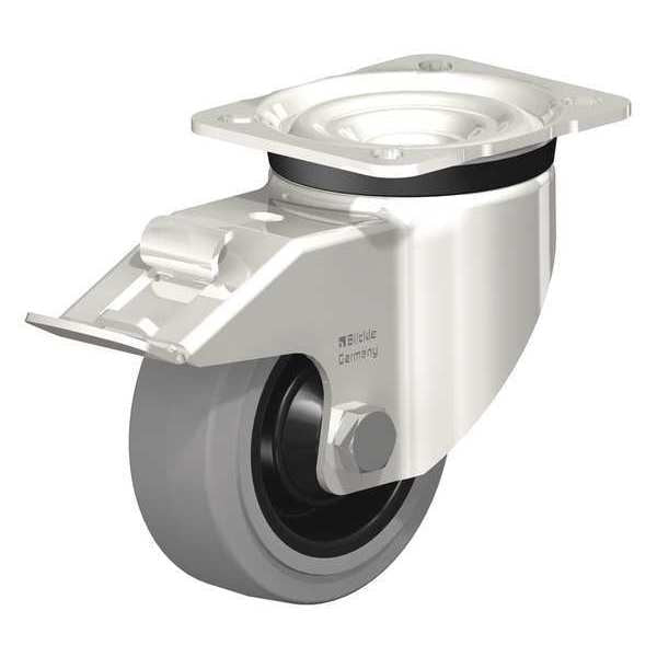 Swvl Plate Caster, Solid Rubr, 4